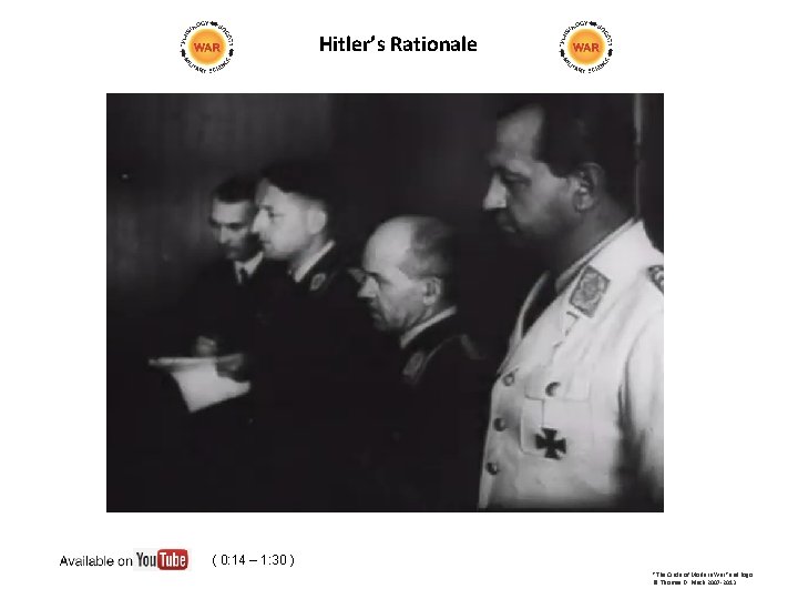 Hitler’s Rationale ( 0: 14 – 1: 30 ) "The Circle of Modern War" Hitler’s Rationale ( 0: 14 – 1: 30 ) "The Circle of Modern War"