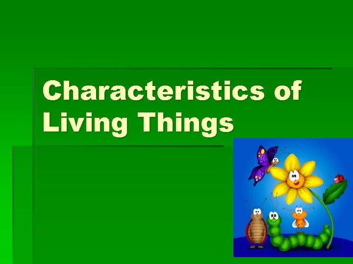 Characteristics of Living Things 