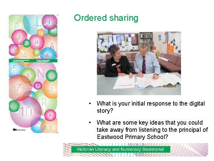 Ordered sharing Insert Digital story • What is your initial response to the digital