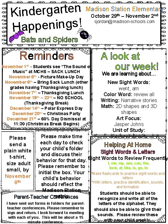 Madison Station Elementary n e t r a g r Kinde ! s g