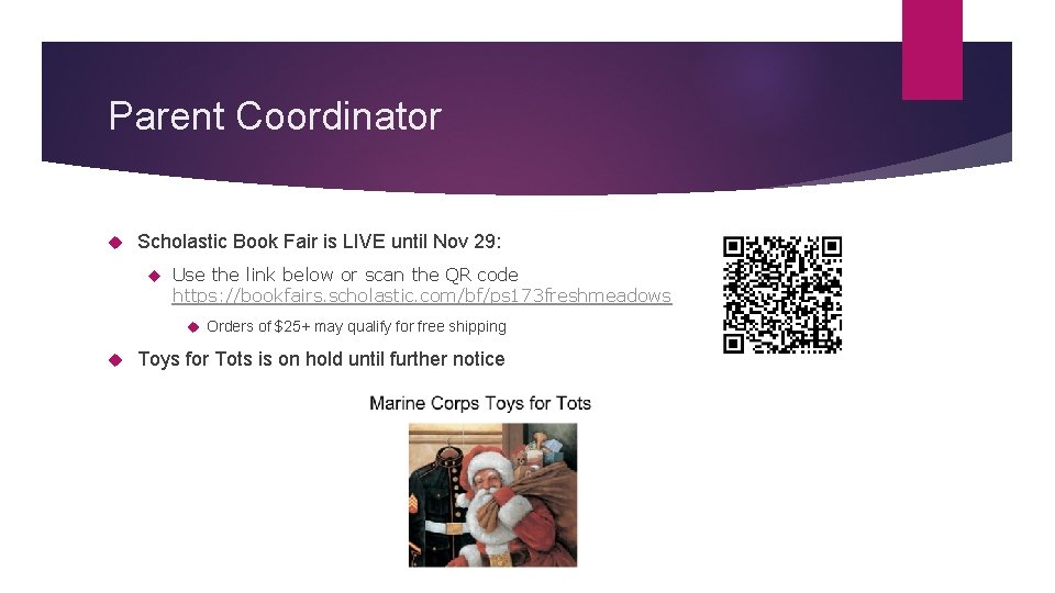 Parent Coordinator Scholastic Book Fair is LIVE until Nov 29: Use the link below