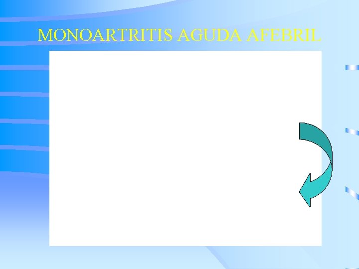 MONOARTRITIS AGUDA AFEBRIL 