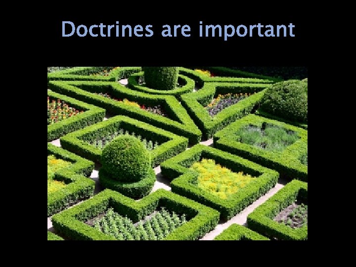 Doctrines are important 