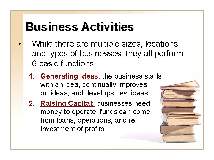 Business Foundations Lesson 5 1 The Basics Learning