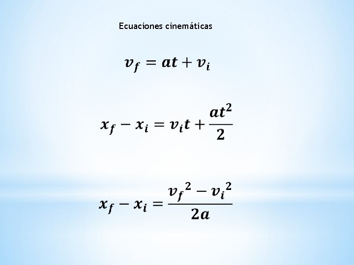 Ecuaciones cinemáticas 