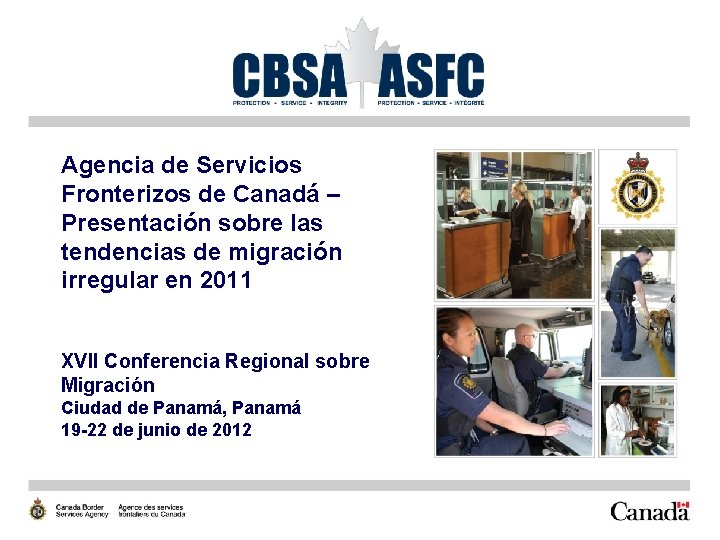 Agencia de Servicios Fronterizos de Canadá – Presentación sobre las tendencias de migración irregular