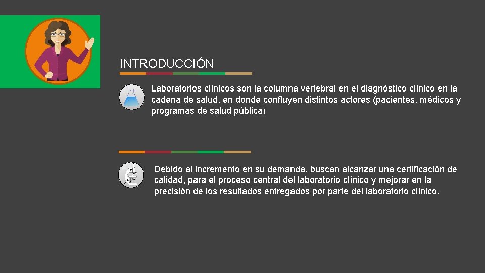 INTRODUCCIÓN Laboratorios clínicos son la columna vertebral en el diagnóstico clínico en la cadena