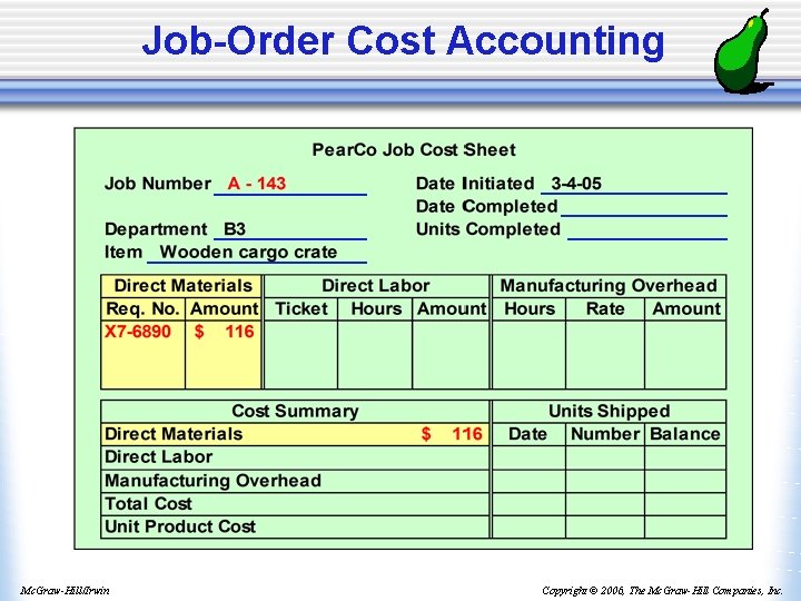 Job-Order Cost Accounting Mc. Graw-Hill/Irwin Copyright © 2006, The Mc. Graw-Hill Companies, Inc. 