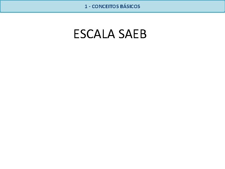 1 - CONCEITOS BÁSICOS ESCALA SAEB 