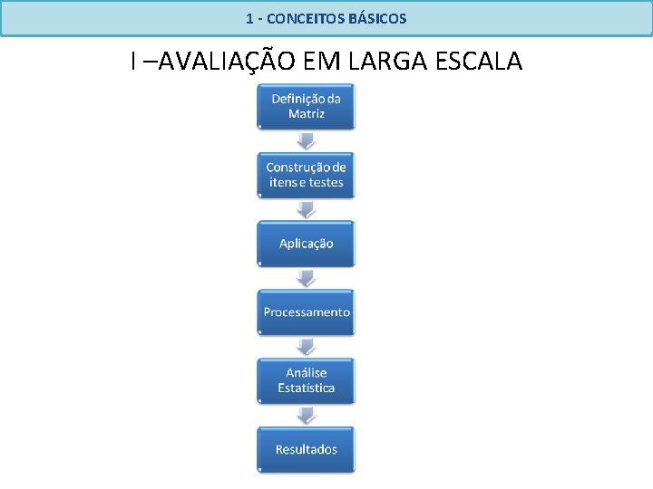 1 - CONCEITOS BÁSICOS I –AVALIAÇÃO EM LARGA ESCALA 