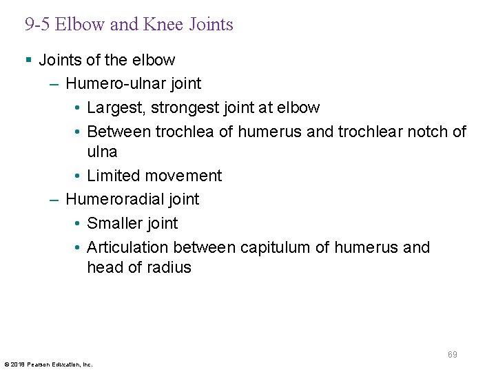 9 -5 Elbow and Knee Joints § Joints of the elbow – Humero-ulnar joint