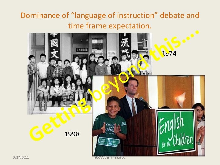 Dominance of “language of instruction” debate and time frame expectation. g n i t