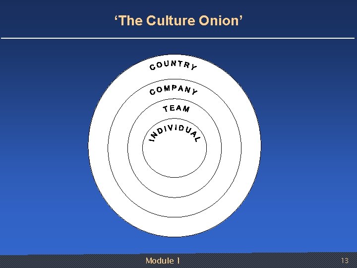 ‘The Culture Onion’ Module 1 13 