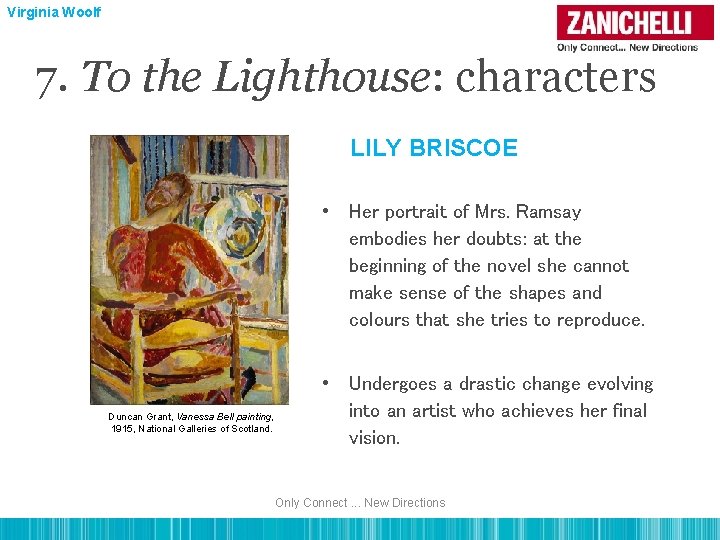 Virginia Woolf 7. To the Lighthouse: characters LILY BRISCOE • Her portrait of Mrs.