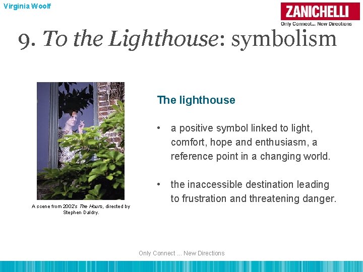 Virginia Woolf 9. To the Lighthouse: symbolism The lighthouse A scene from 2002’s The