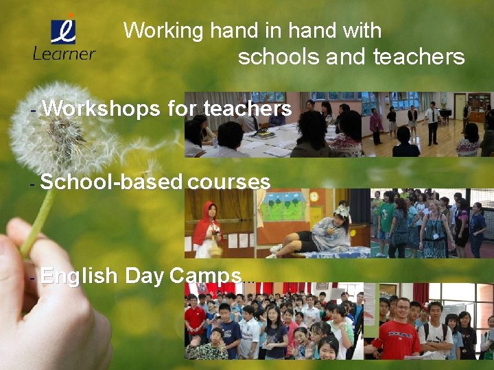 Working hand in hand with schools and teachers - Workshops for teachers - School-based