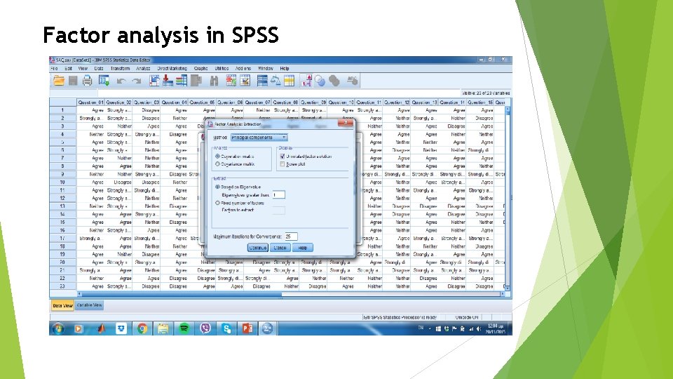 Factor analysis in SPSS 
