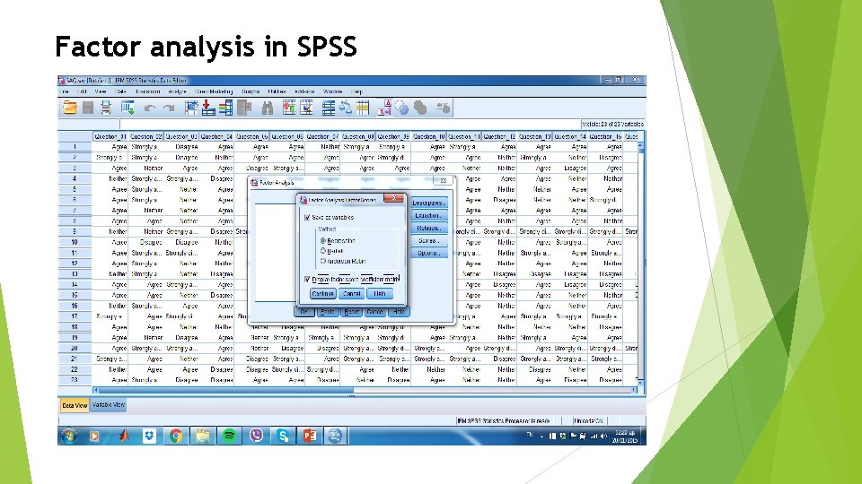 Factor analysis in SPSS 