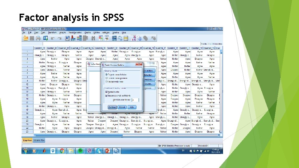 Factor analysis in SPSS 