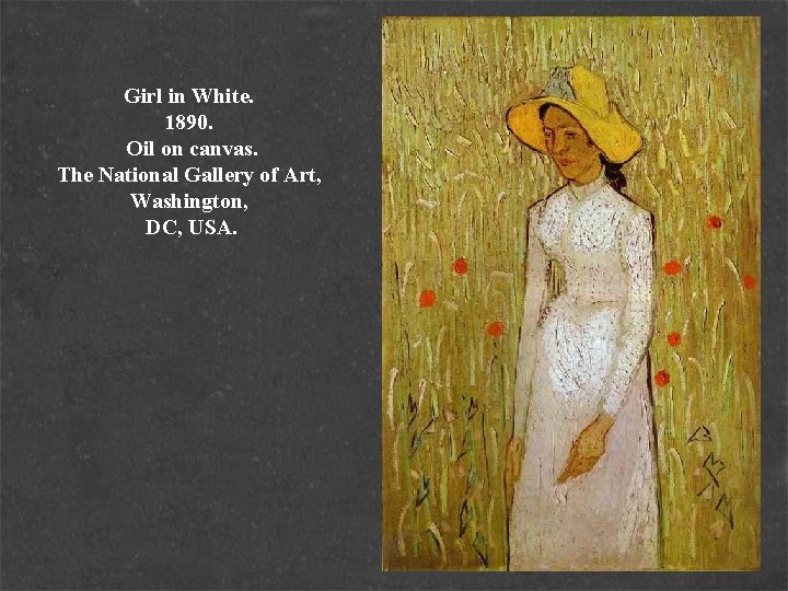 Girl in White. 1890. Oil on canvas. The National Gallery of Art, Washington, DC,