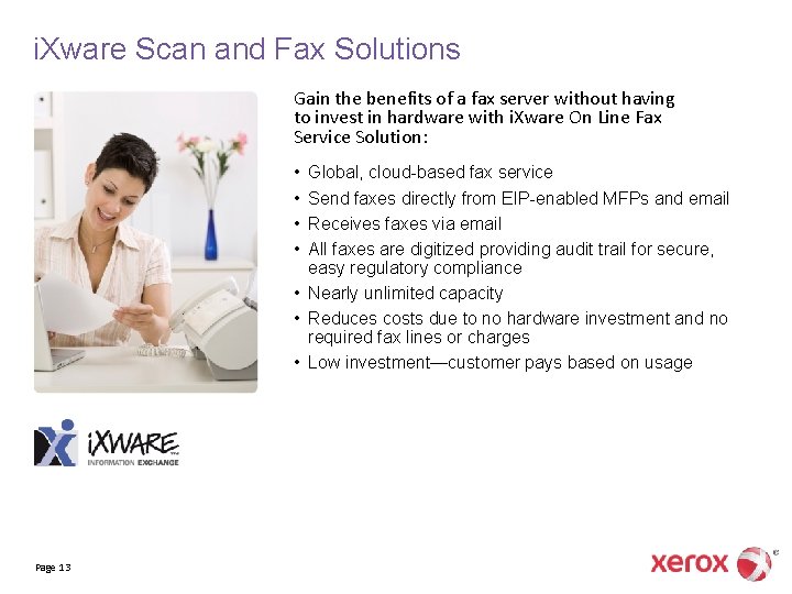 i. Xware Scan and Fax Solutions Gain the benefits of a fax server without