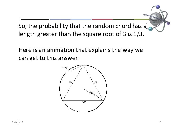So, the probability that the random chord has a length greater than the square