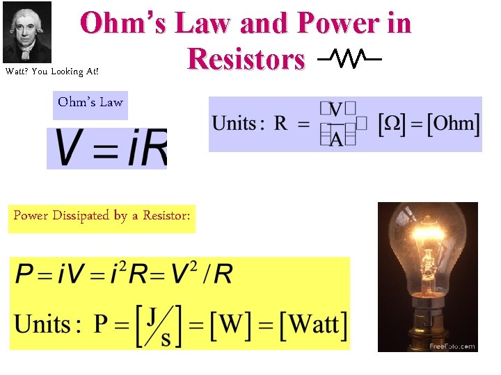 Ohm’s Law and Power in Resistors Watt? You Looking At! Ohm’s Law Power Dissipated
