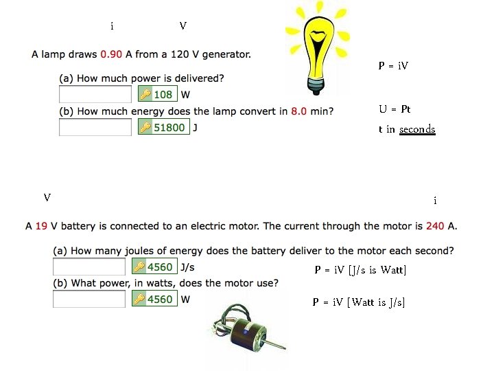 i V P = i. V U = Pt t in seconds V i