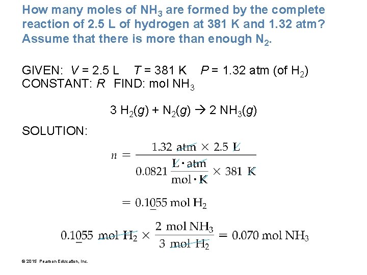 How many moles of NH 3 are formed by the complete reaction of 2.