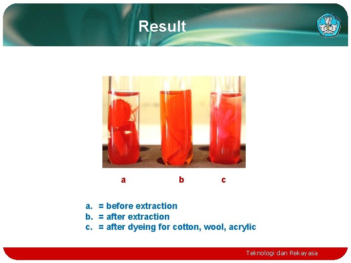 Result a b c a. = before extraction b. = after extraction c. =