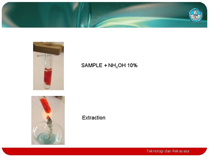 SAMPLE + NH 4 OH 10% Extraction Teknologi dan Rekayasa 