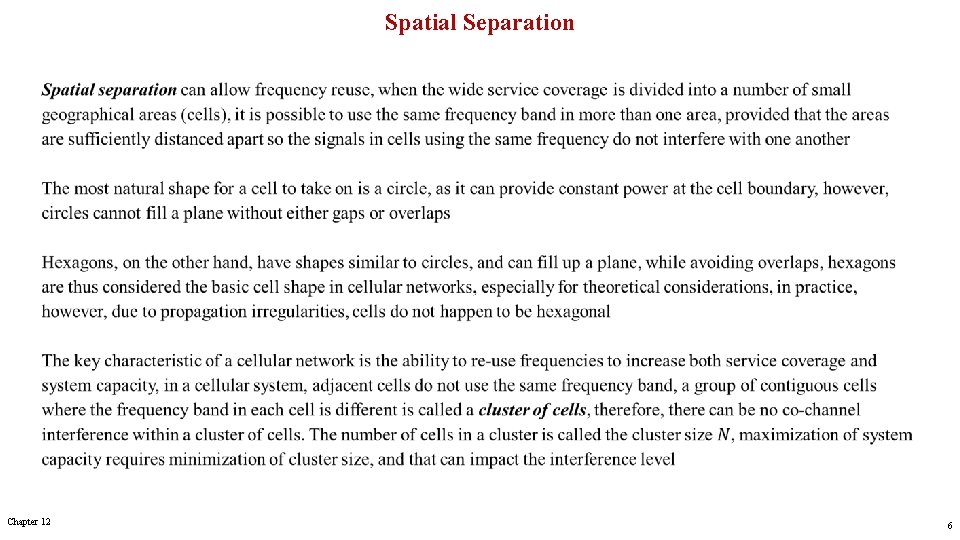 Spatial Separation Chapter 12 6 