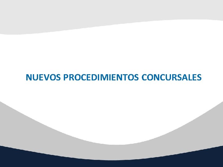 NUEVOS PROCEDIMIENTOS CONCURSALES 