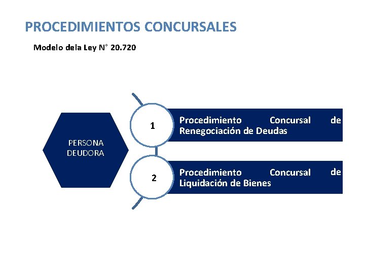 PROCEDIMIENTOS CONCURSALES Modelo dela Ley N° 20. 720 1 Procedimiento Concursal Renegociación de Deudas