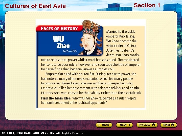 Cultures of East Asia Section 1 