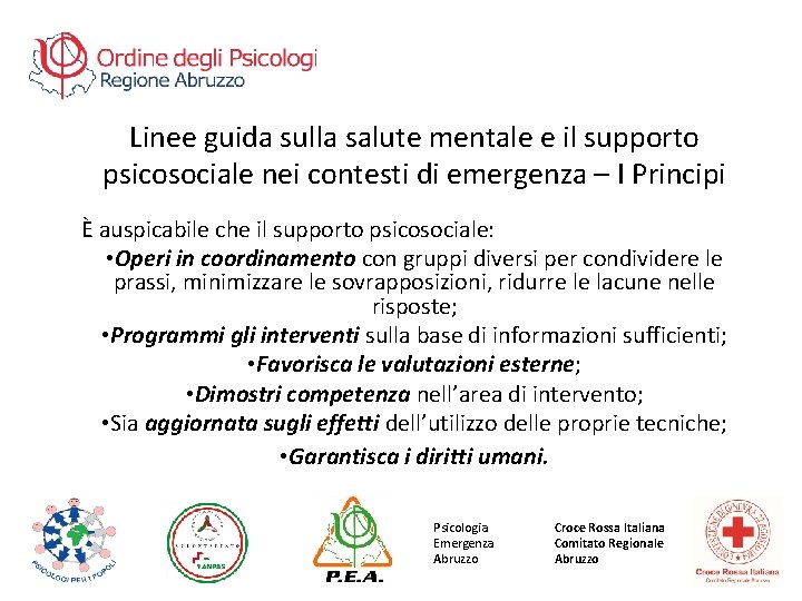 Linee guida sulla salute mentale e il supporto psicosociale nei contesti di emergenza –