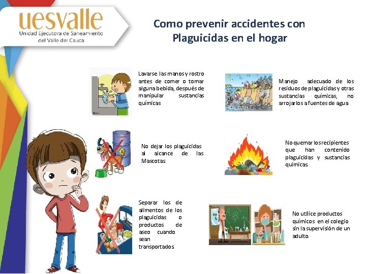 Como prevenir accidentes con Plaguicidas en el hogar Lavarse las manos y rostro antes