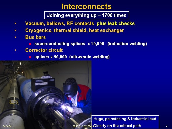 Interconnects Joining everything up – 1700 times • • • Vacuum, bellows, RF contacts