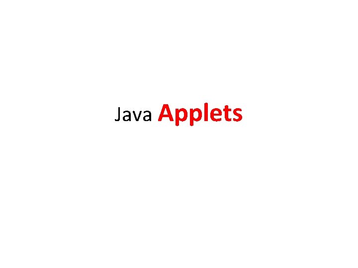 Java Applets 