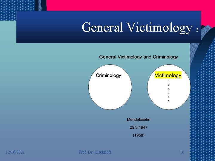 General Victimology 12/16/2021 Prof. Dr. Kirchhoff 18 3 