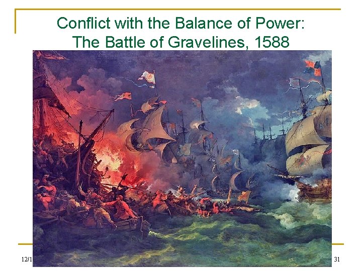 Conflict with the Balance of Power: The Battle of Gravelines, 1588 12/17/2021 31 