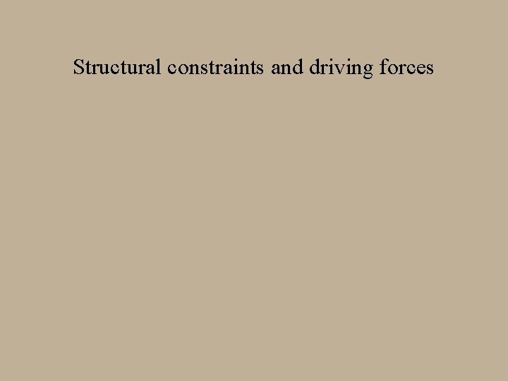 Structural constraints and driving forces 