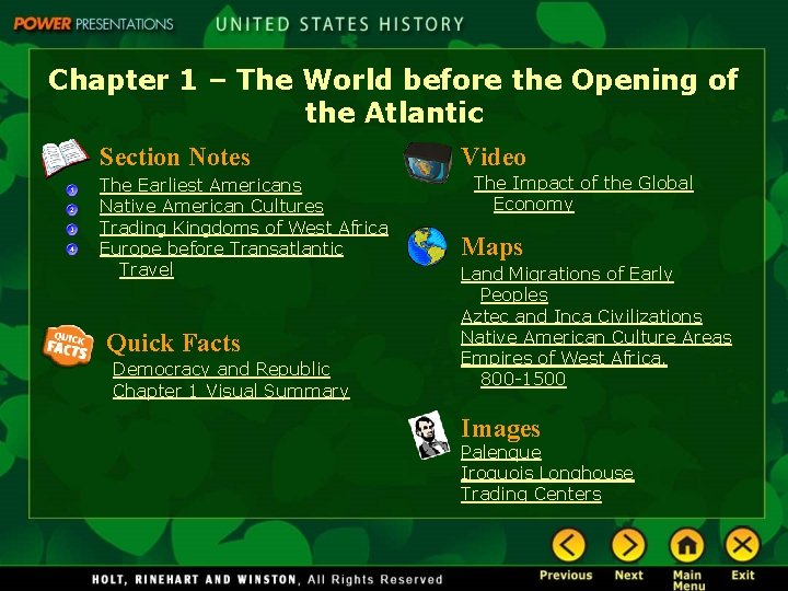 Chapter 1 – The World before the Opening of the Atlantic Section Notes The