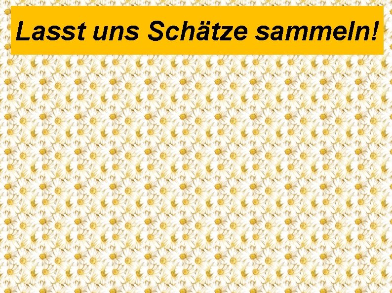 Lasst uns Schätze sammeln! 