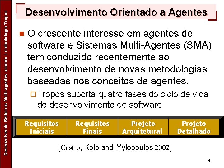 Separating Design Patterns Specific Concerns in Agent Oriented Software Desenvolvendo Sistemas Multi-agentes usando a