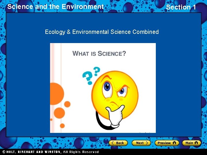 Science and the Environment Ecology & Environmental Science Combined Section 1 