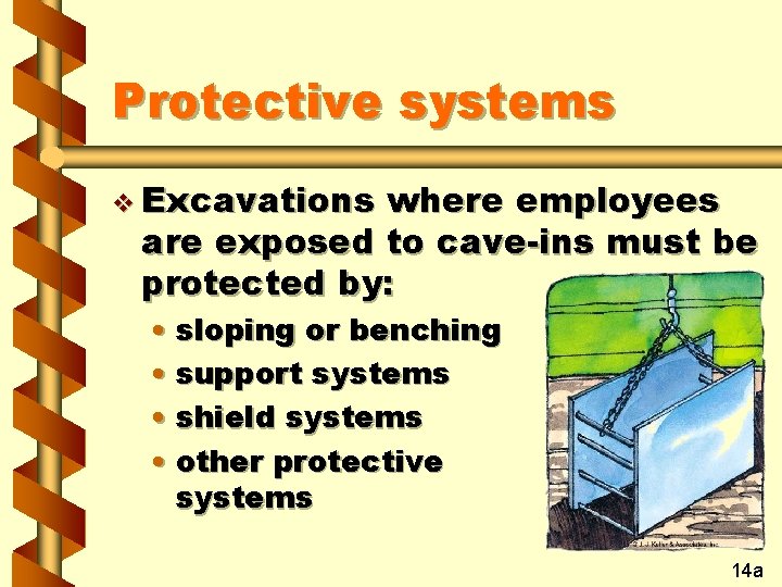 Protective systems v Excavations where employees are exposed to cave-ins must be protected by: