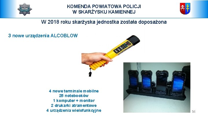 KOMENDA POWIATOWA POLICJI W SKARŻYSKU KAMIENNEJ W 2018 roku skarżyska jednostka została doposażona 3