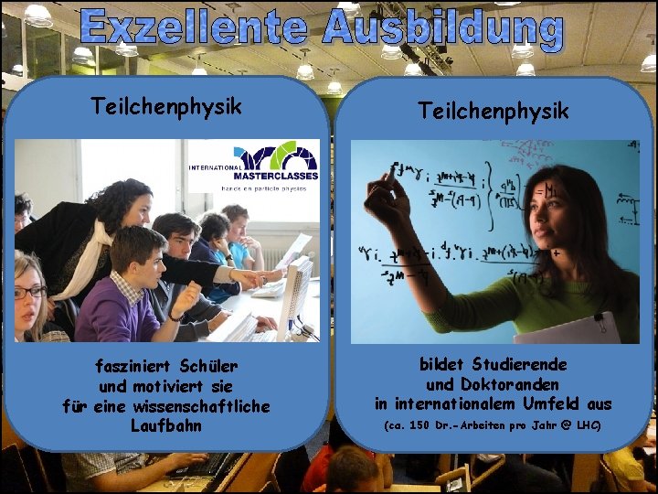 Teilchenphysik Besonderheiten der Ausbildung in der Teilchenphysik fasziniert Schüler und motiviert sie für eine