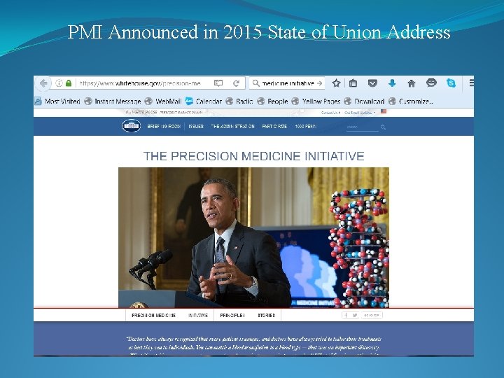 PMI Announced in 2015 State of Union Address 